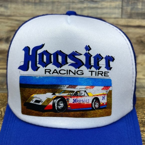 Hoosier Racing Tire Mens Trucker Hat Blue Snapback Motorsport Drag Baseball Cap - Picture 3 of 8